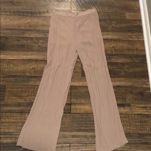 High waist beige palazzo pants